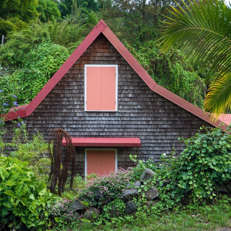 Case tipiche isola Reunion immersa nella natura lussureggiante