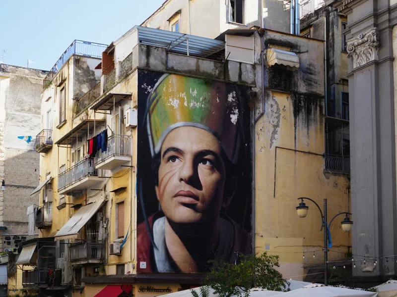 Murales gigante a napoli di San Gennaro